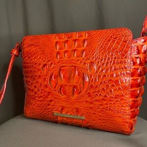 🍊Brahmin “Clementine” Croc Embossed Orange Crossbody
